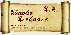 Ubavko Mirković vizit kartica